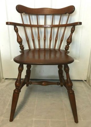 Vintage Ethan Allen Comb Back Side Chair Nutmeg Maple 10 - 6040 -