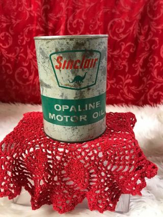 Vintage Sinclair Opaline Quart Motor Oil Can - Early 1960 