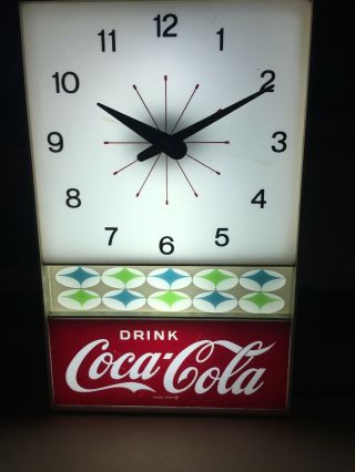 Vintage Coke Wall Clock Light Sign - 60’s - Advertisement - Ballast - Bulb