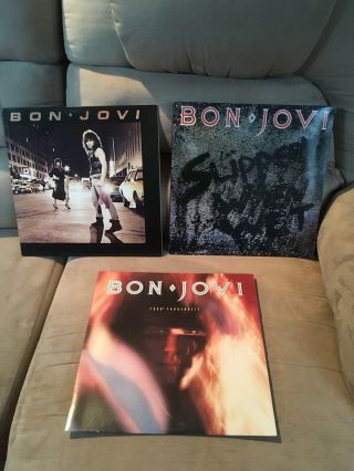 Bon Jovi Vinyl Albums - Slippery When Wet,  7800 Fahrenheit,  And Self Titled