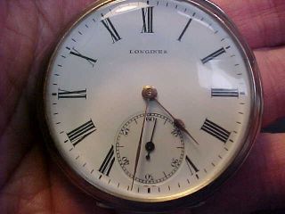 Antique Longines.  875 Silver Case 4 Grand Pris Milan Pocket Watch