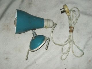 A Vintage Retro Duck Egg Blue Conical Bedhead Clip Electric Lamp