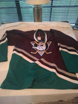 Vintage Ccm Anaheim Mighty Ducks Hockey Jersey Nhl Made In Canada Men 