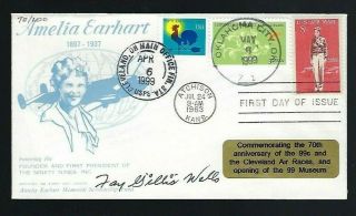 Fay Gillis Wells Signed Cover Early 99s Women Pilots Member Aviator