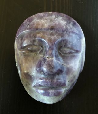 Pre - Colombian Hand - Carved Stone Mask