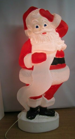 Vintage Union 44 " Christmas Santa Claus Blow Mold Lighted With List Yard Decor