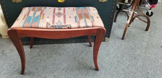 Vintage Piano Bench Vanity Stool Mahogany French Style Solid Wood