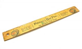 Vintage Wooden Ruler Pillsbury Pillsburys Best Flour Advertising
