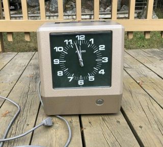 Amano Vintage Time Clock Model 6301 Old School Mechanical.  Punch In Punch Out