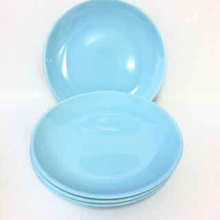 4 Vintage Canonsburg Pottery Temporama Dura - Gloss Mid Century Blue Plates 6.  5”