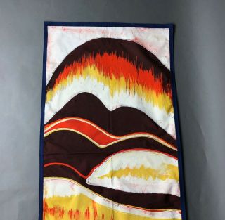 Vintage 1970s Batik Wall Hanging Textile Art Panel Midcentury Modern 2