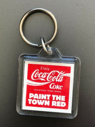 Vintage Coca Cola " Paint The Town Red " Key Chain