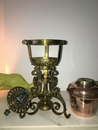 antique messenger copper and brass arts and crafts oil lamp 2