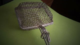 Antique Metal Soap Saver Wire,  Mesh Basket Kitchen - - - Laundry Tool C: 1800 Org 2