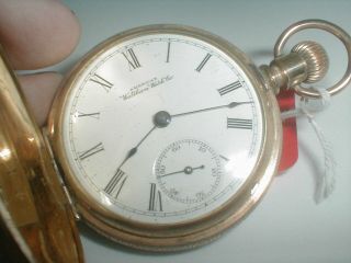 Antique American Waltham Pocket Watch Co Jeweled Balance Hunting Case Filigree