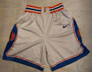 Vintage Nike Team Sports Syracuse White Blue Orange Basketball Shorts - Size L