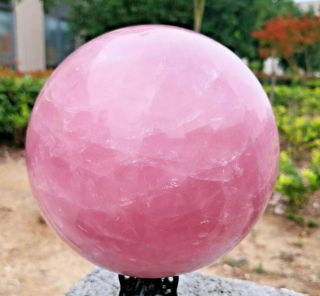 8.  8lb Natural Pink Rose Crystal Ball Is More Suitable For The Ball Body Fdl149