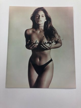 Cindy Crawford,  Sexy Supermodel,  Hand - Bra,  8x10 Photo Signed Autograph