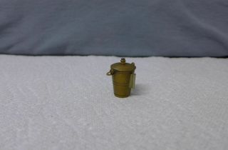 Vintage Brass Windup Figural Tape Measure Ice Or Cream Bucket