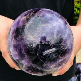 7.  9lb Natural Dream Amethyst Quartz Crystal Sphere Ball Healing Fdl178