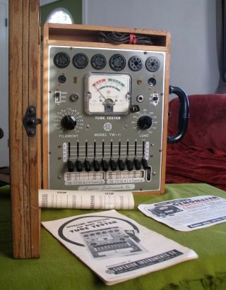 Vintage Superior Tw - 11 Tube Tester W/ Case,  Paper & Instructions