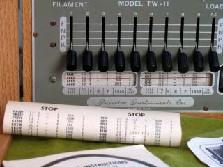 Vintage Superior TW - 11 Tube Tester w/ Case,  Paper & Instructions 2