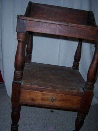 Antique Country Wash Stand,  Solid Wood,  Drawer,  Hole For Wash Bowl