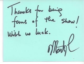 Curse Of Oak Island Star Marty Lagina Signed Index Card/note