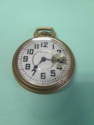Antique 1892 American Waltham Pocket Watch In Railroad Train Case Running Great