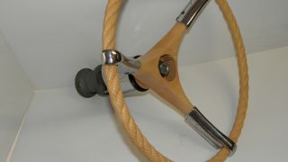 Vintage Chris Craft Antique Wood Boat Steering Wheel