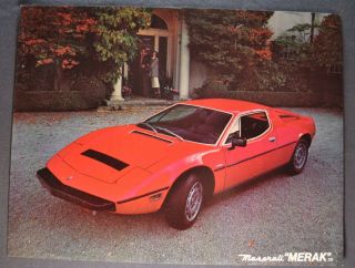 1978 - 1979 Maserati Merak Ss Sales Brochure Sheet
