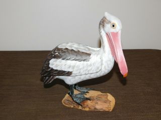 Vintage Bird 8 1/2 " High Carved Wood Pelican