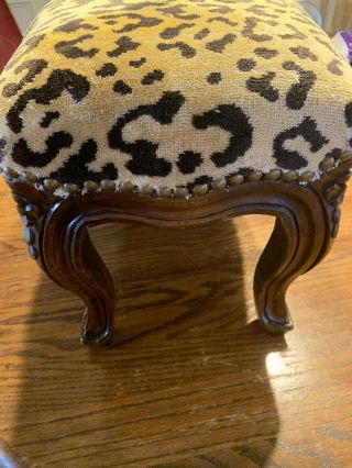 Victorian Late 19th C.  Vintage Hand Carved Wood / Footstool 18” L X 11” W X 11”h