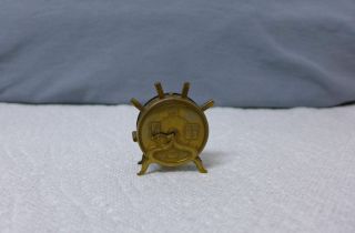 Sewing Vintage Metal Windup Figural Tape Measure Wheel