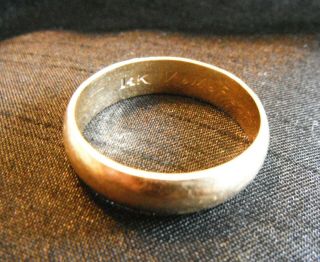 Vintage 14k Solid Yellow Gold Men’s Wedding Ring Band 6.  5 Grams Scrap Or Wear
