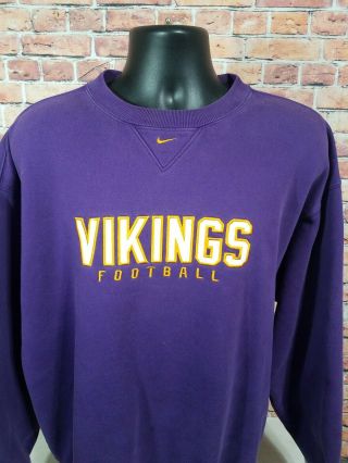 Vintage Nike Minnesota Vikings NFL Football Sweatshirt Mens Size Large Purple 2