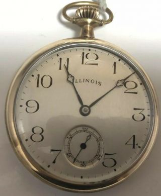 Antique 1922 Illinois Pocket Watch Federal 21j Us Military Wwi American Legion