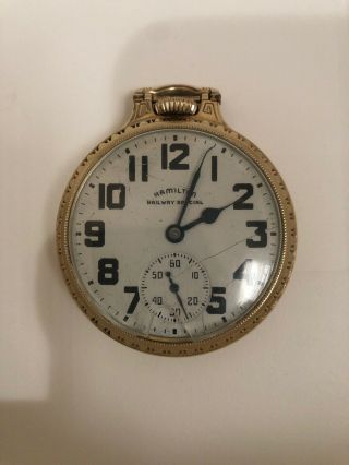 1952 Hamilton Railway Special 992b 21 Jewel 10k Gold Fill Size 16s Pocket Watch