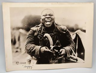 Ww1 U.  S.  Official Press Photograph Happy African American Black Soldier
