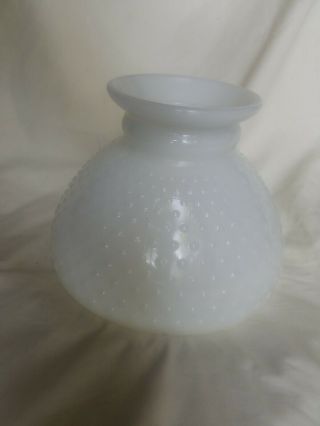 Vintage Hobnail White Milk Glass Lamp Shade 8 " Inch Fitter