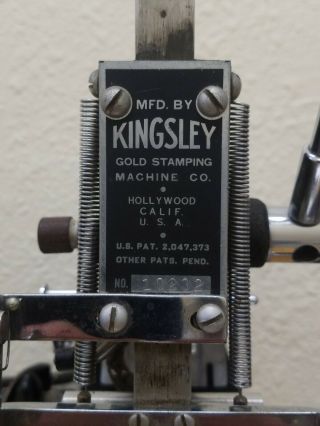 Vintage KINGSLEY Gold Stamping Machine Hot Foil Stamping - USA MADE 3