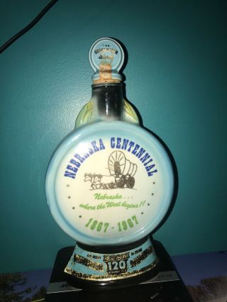 Vintage Jim Beam 1967 Nebraska Cornhusker Centennial Liquor Decanter Bottle