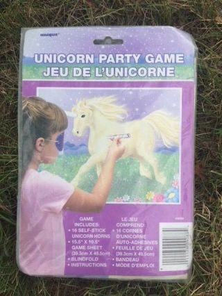 Vintage Unicorn Party Game Pin The Horn On The Unicorn