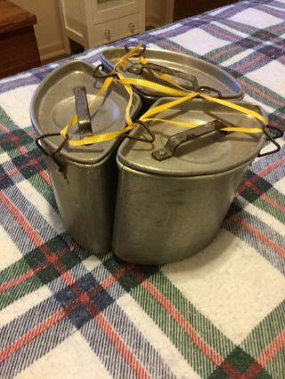 Vtg Chambers Corp.  Stove Range Trio Pot Kettle Set Thermowell Deep Well Cooking