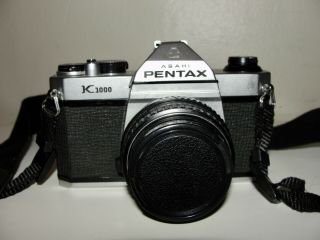 Vintage Asahi Pentax K1000 35mm Film Camera / Lens &cap