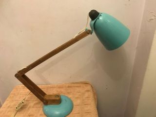 Rare Blue 1960s Terence Conran Habitat Maclamp With Wooden Arms In Order