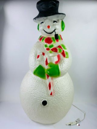 Vintage 40 " Dimpled Frosty The Snowman Lighted Blow Mold Union Products