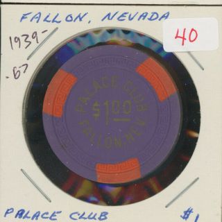 $1 Palace Club Fallon Nevada Club Casino Chip Poker Gambling Chip