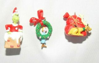Hallmark Keepsake Merry Grinch - Mas Miniature Ornaments Set Of 3 - 1999 Dr.  Seuss