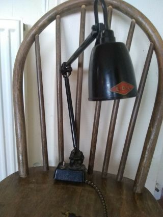 Edl Vintage 2 Arm Industrial/ Machinist Lamp Light With Switch
